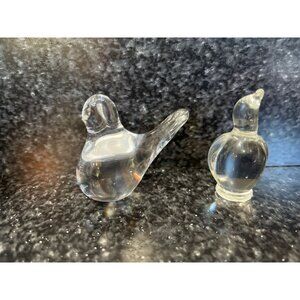 Vintage Art Glass Bird & Penguin Figurine Hand Blown Made in Sweden Paperweights